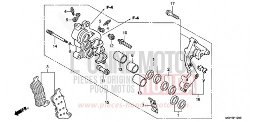 R. FRONT BRAKE CALIPER VFR800XD de 2013